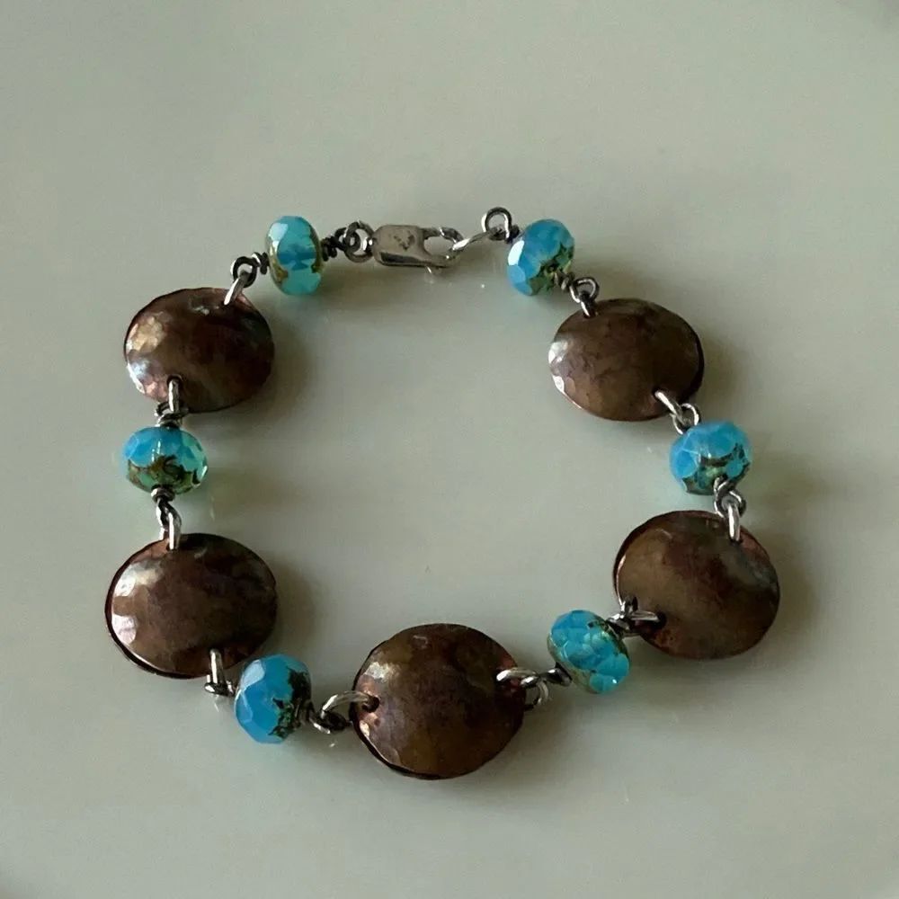 Copper & sterling silver bracelet